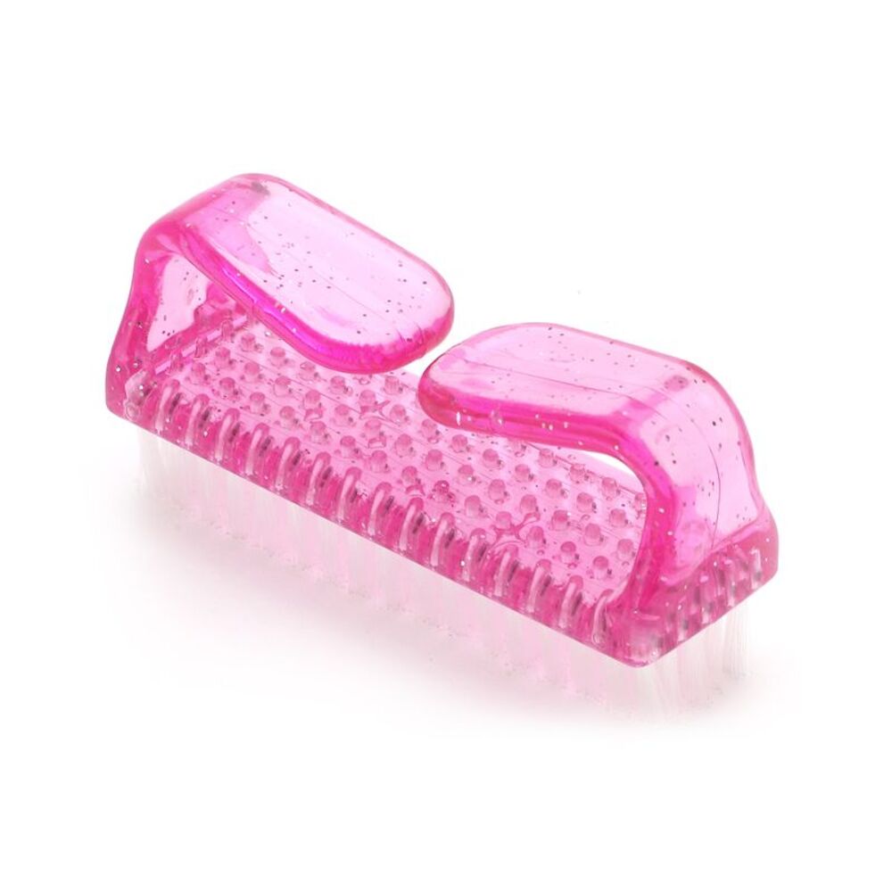 Durable Large Horn Rose Pink Nail Brush for Cleaning Fingernails 3.23"x1.57" 1pc